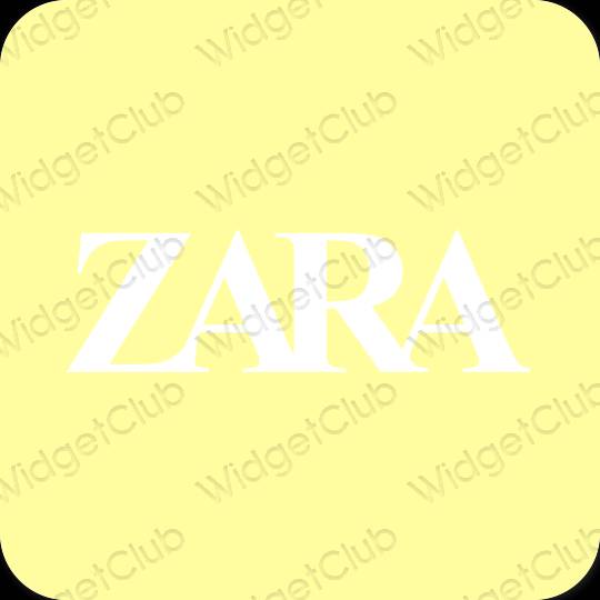 زیبایی شناسی رنگ زرد ZARA آیکون های برنامه