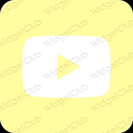 Aesthetic yellow Youtube app icons