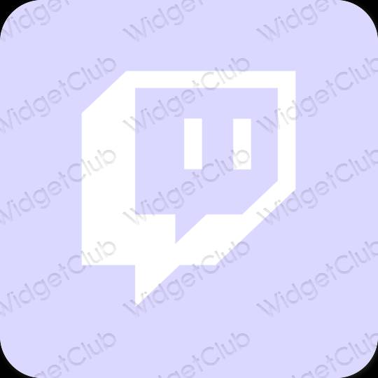 Estetski pastelno plava Twitch ikone aplikacija