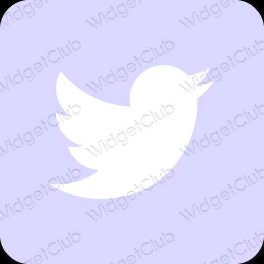 Estetik ungu Twitter ikon aplikasi