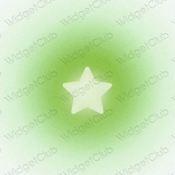 Aesthetic green LINE app icons