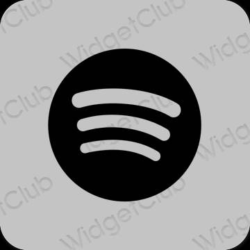 Estético cinzento Spotify ícones de aplicativos