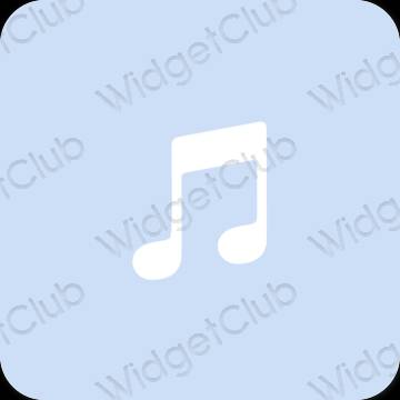 Esthétique bleu pastel Apple Music icônes d'application