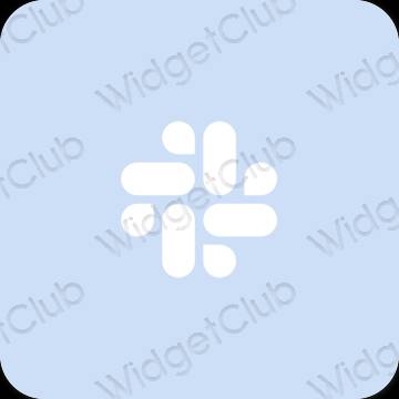 Aesthetic pastel blue Slack app icons