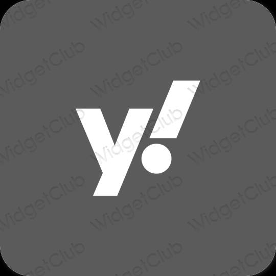 Esztétika szürke Yahoo! alkalmazás ikonok