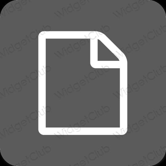 Estetyka szary Notes ikony aplikacji