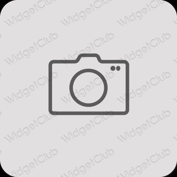 Estético cinzento Camera ícones de aplicativos