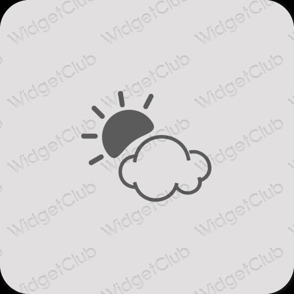 Estetsko siva Weather ikone aplikacij