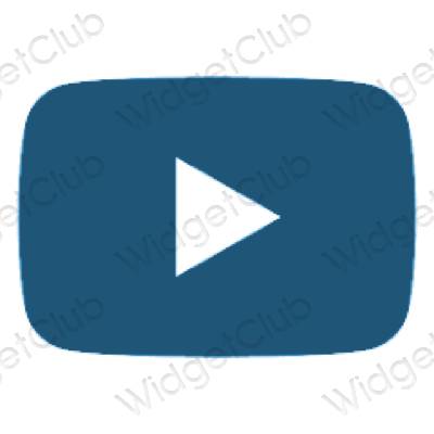 Esthétique bleu Youtube icônes d'application