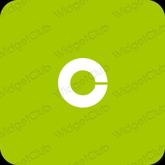 Estetický zelená Coinbase ikony aplikací