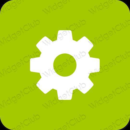 Estetico verde Settings icone dell'app