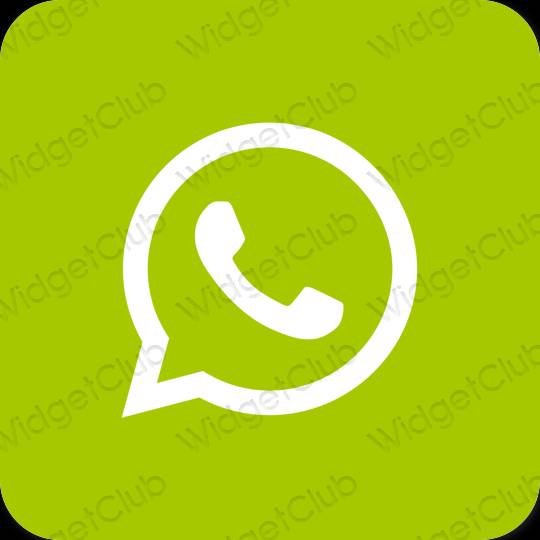 эстетический зеленый WhatsApp значки приложений