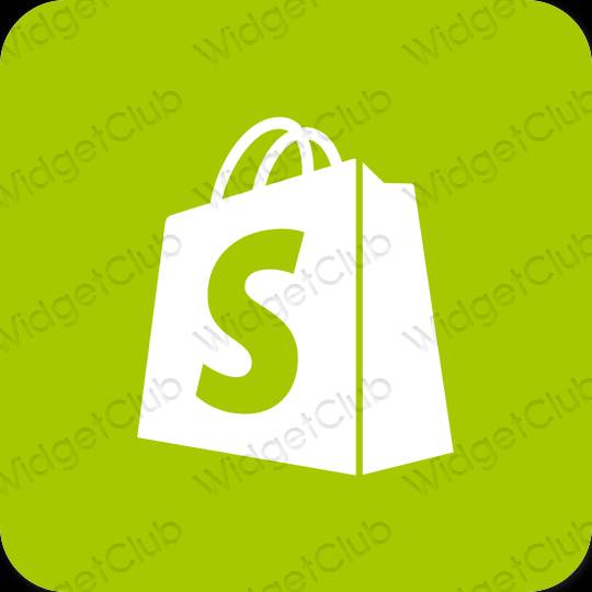 Thẩm mỹ màu xanh lá Shopify biểu tượng ứng dụng