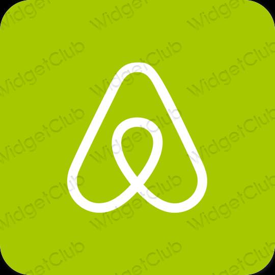 Естетичен зелено Airbnb икони на приложения