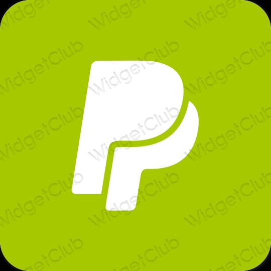 Estetický zelená Paypal ikony aplikací