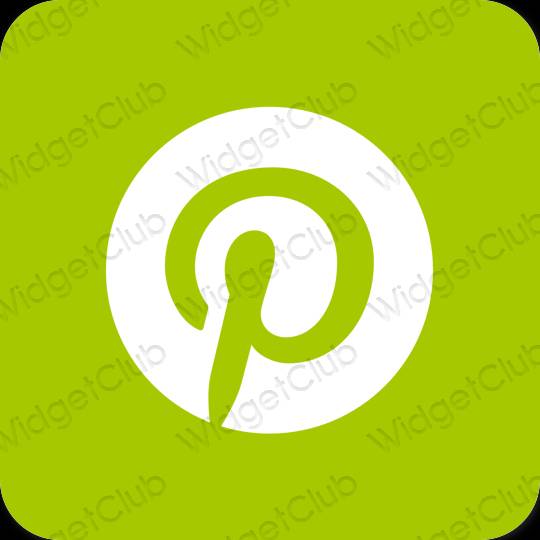 جمالي لون أخضر Pinterest أيقونات التطبيق