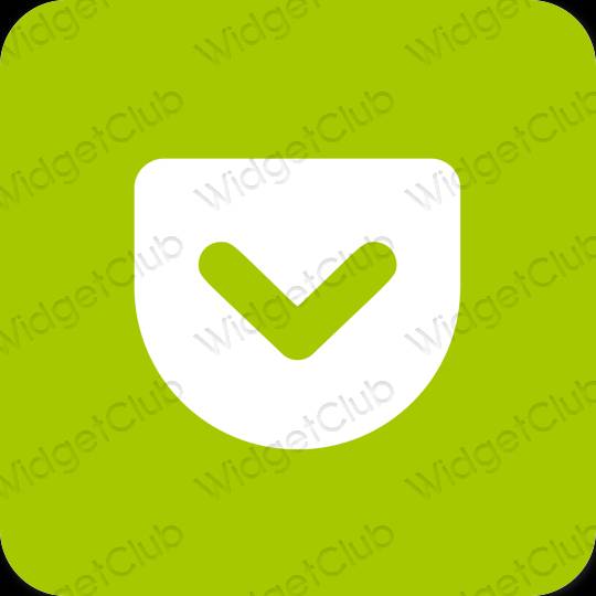 Thẩm mỹ màu xanh lá Pocket biểu tượng ứng dụng