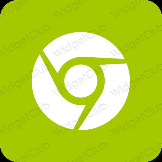 Естетски зелена Chrome иконе апликација