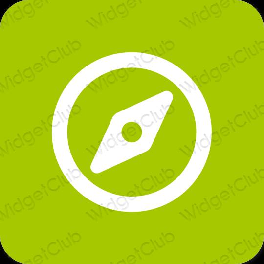 미적인 초록 Safari 앱 아이콘
