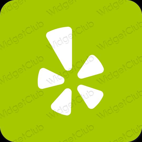Estético verde Yelp iconos de aplicaciones