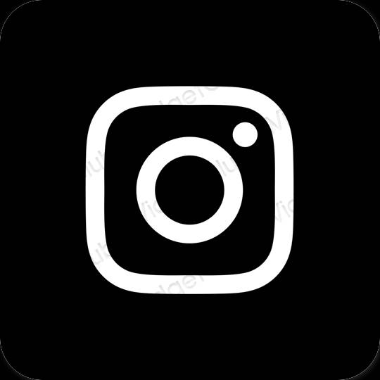 Естетичний чорний Instagram значки програм