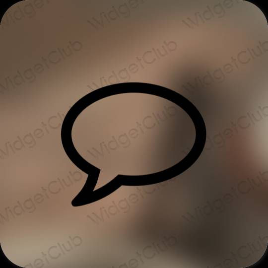 Estetik hitam Messages ikon aplikasi