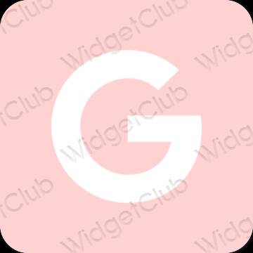 Estetinis rožinis Google programėlių piktogramos