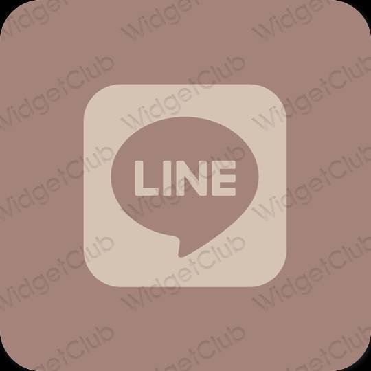 Aesthetic brown LINE app icons