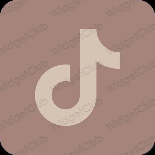 Estetisk brun TikTok app ikoner