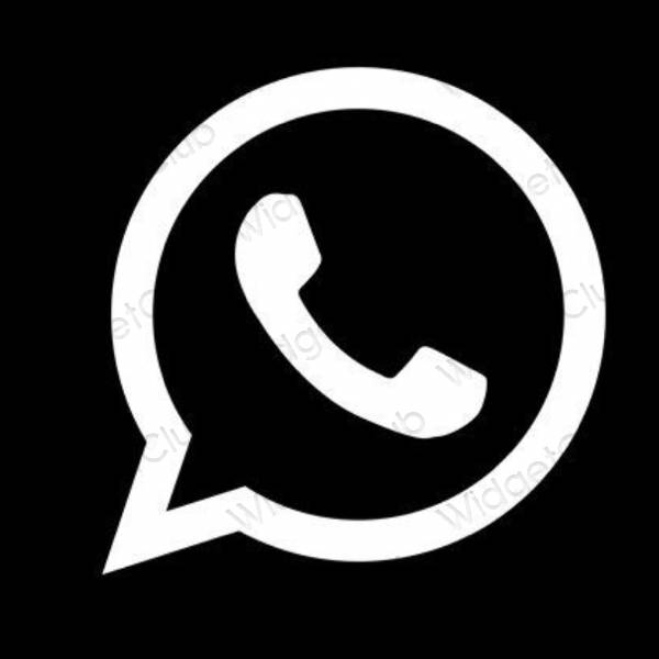 Aesthetic black WhatsApp app icons