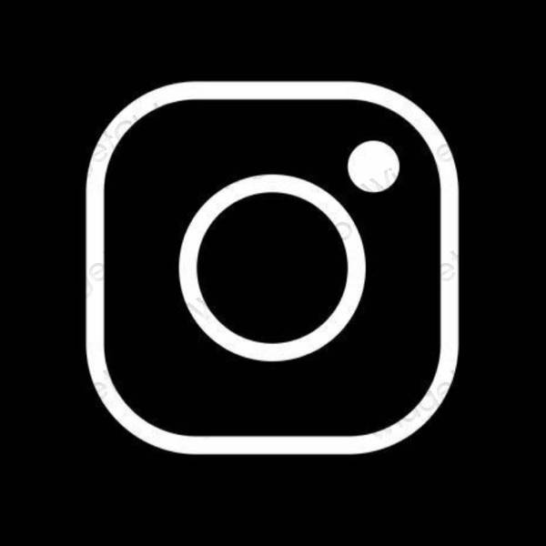 Естетичен черен Instagram икони на приложения