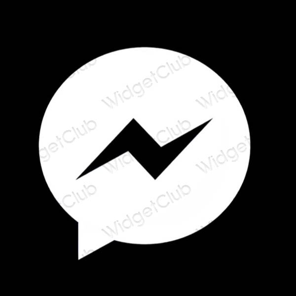 Aesthetic black Messenger app icons