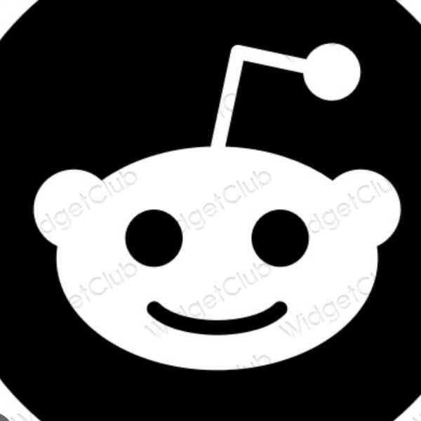 审美的 黑色的 Reddit 应用程序图标