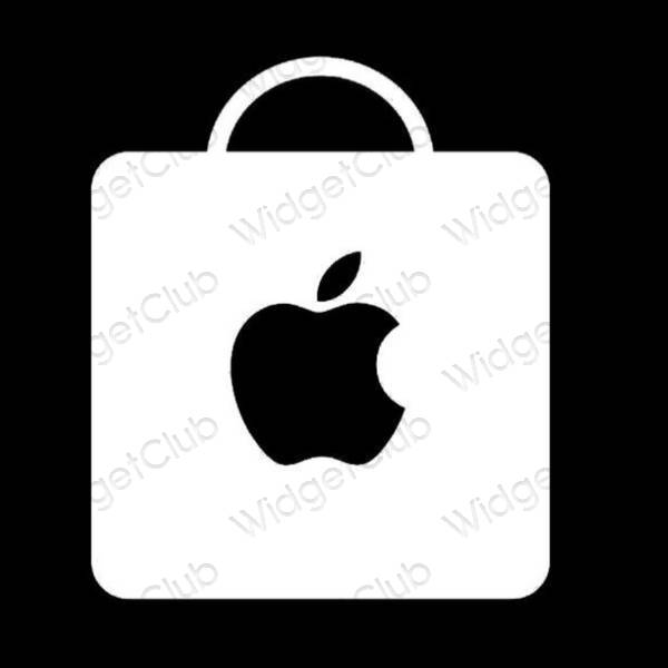 Aesthetic black Apple Store app icons