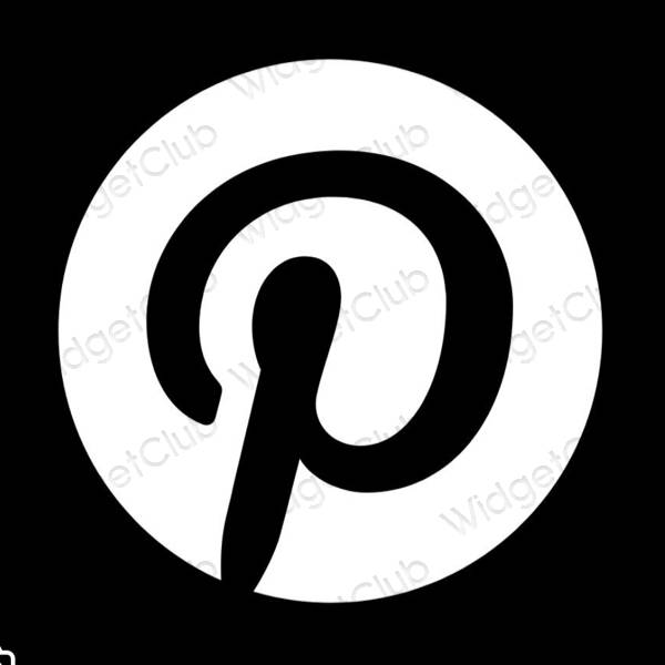 審美的 黑色的 Pinterest 應用程序圖標