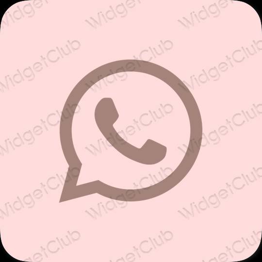 Aesthetic pastel pink WhatsApp app icons