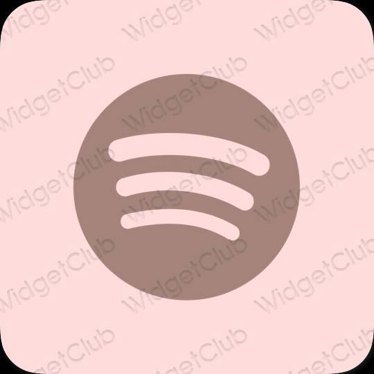 Aesthetic pastel pink Spotify app icons