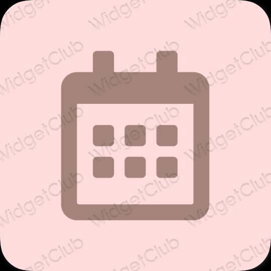 Estético rosa pastel Calendar iconos de aplicaciones