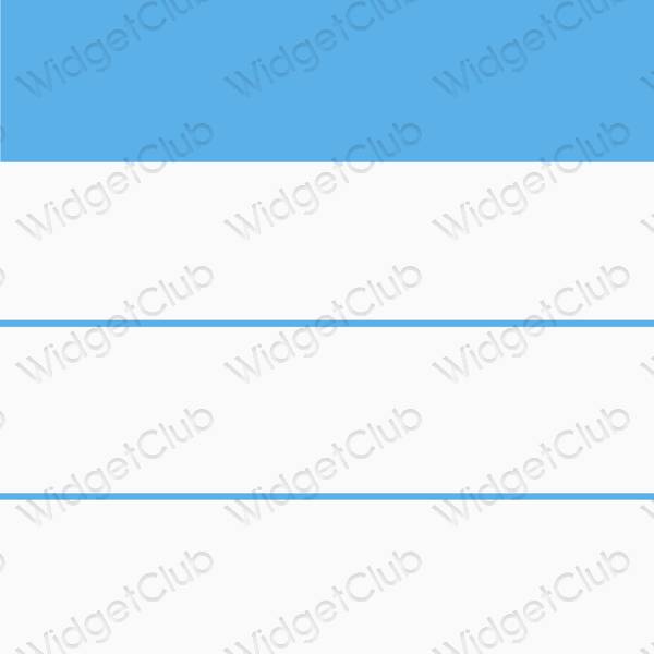 Estetický modrý Notes ikony aplikací