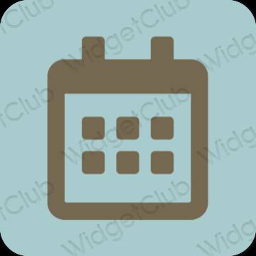 Thẩm mỹ màu xanh pastel Calendar biểu tượng ứng dụng
