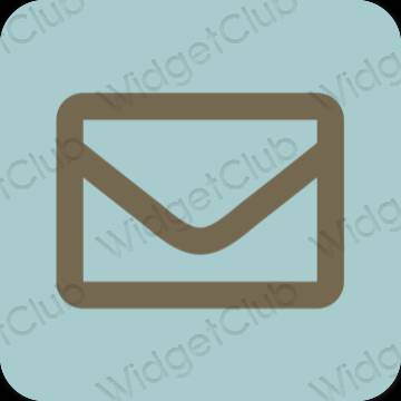 Αισθητικός παστέλ μπλε Mail εικονίδια εφαρμογών