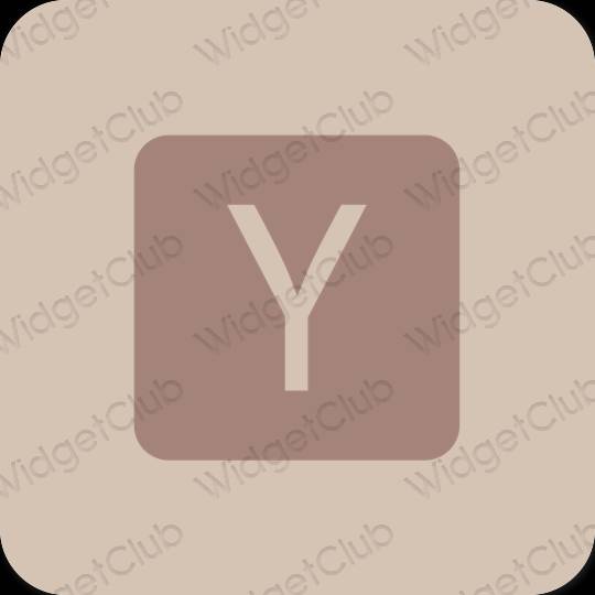 Esztétika bézs Yahoo! alkalmazás ikonok
