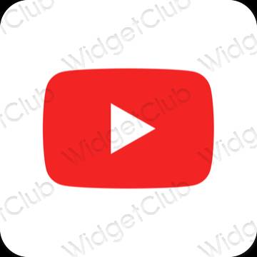 جمالي أحمر Youtube أيقونات التطبيق