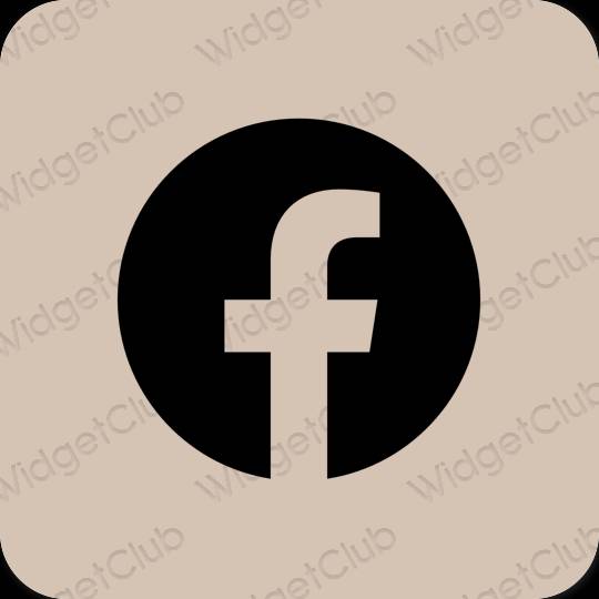 Estetico beige Facebook icone dell'app