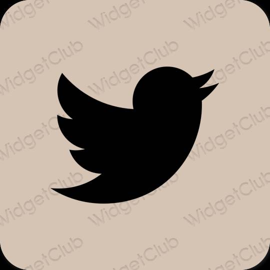 Aesthetic beige Twitter app icons