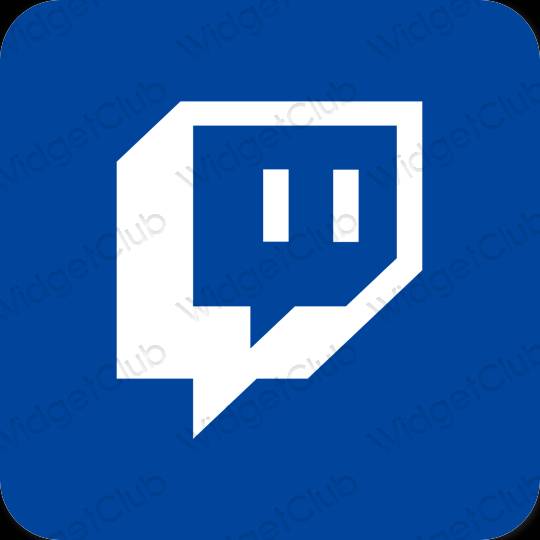 青 Twitch おしゃれアイコン画像素材