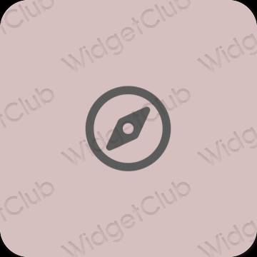 Estetisk pastell rosa Safari app ikoner