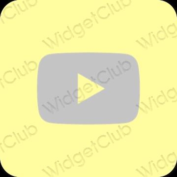 Estetinis geltona Youtube programėlių piktogramos