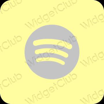 Aesthetic yellow Spotify app icons