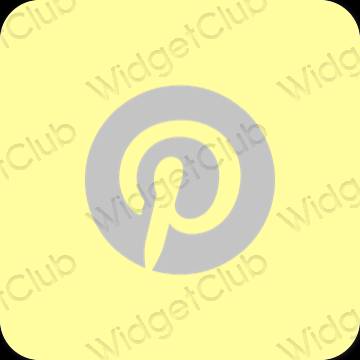 Estético amarillo Pinterest iconos de aplicaciones